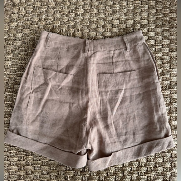 Mod Ref Tan High Waist Linen Shorts Relaxed Fit NWOT Sz Small - Picture 10 of 12